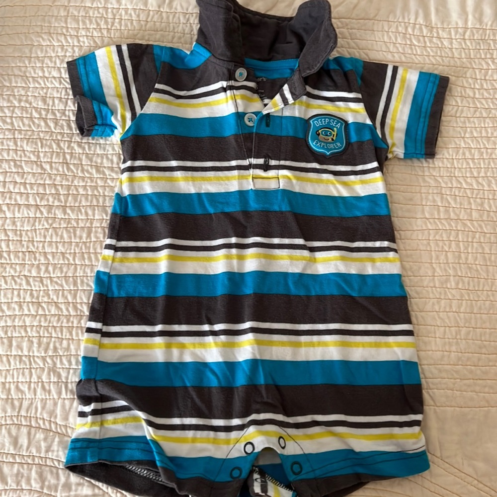 Onesie short cotton snap up